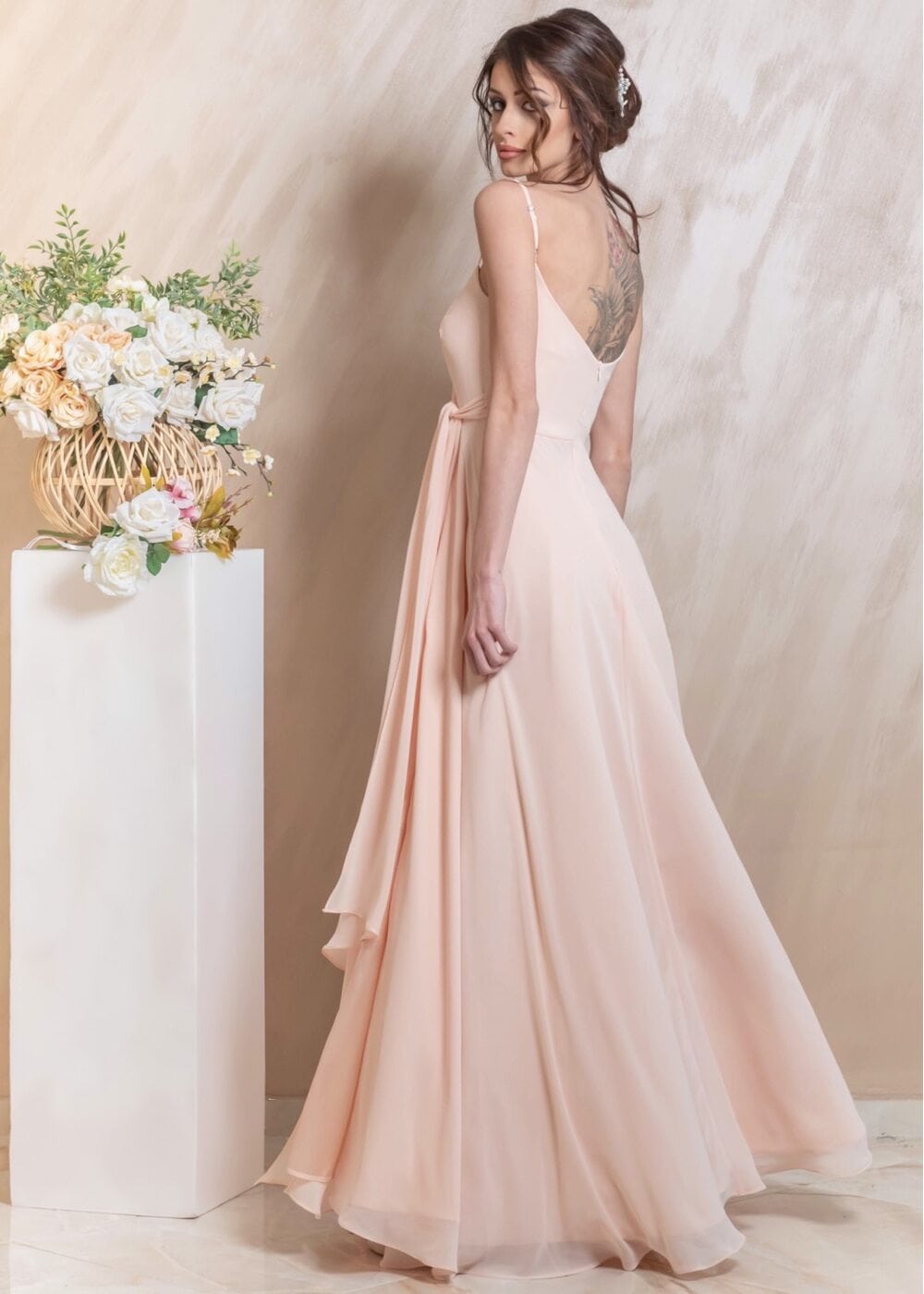 Pink champagne color dress hotsell